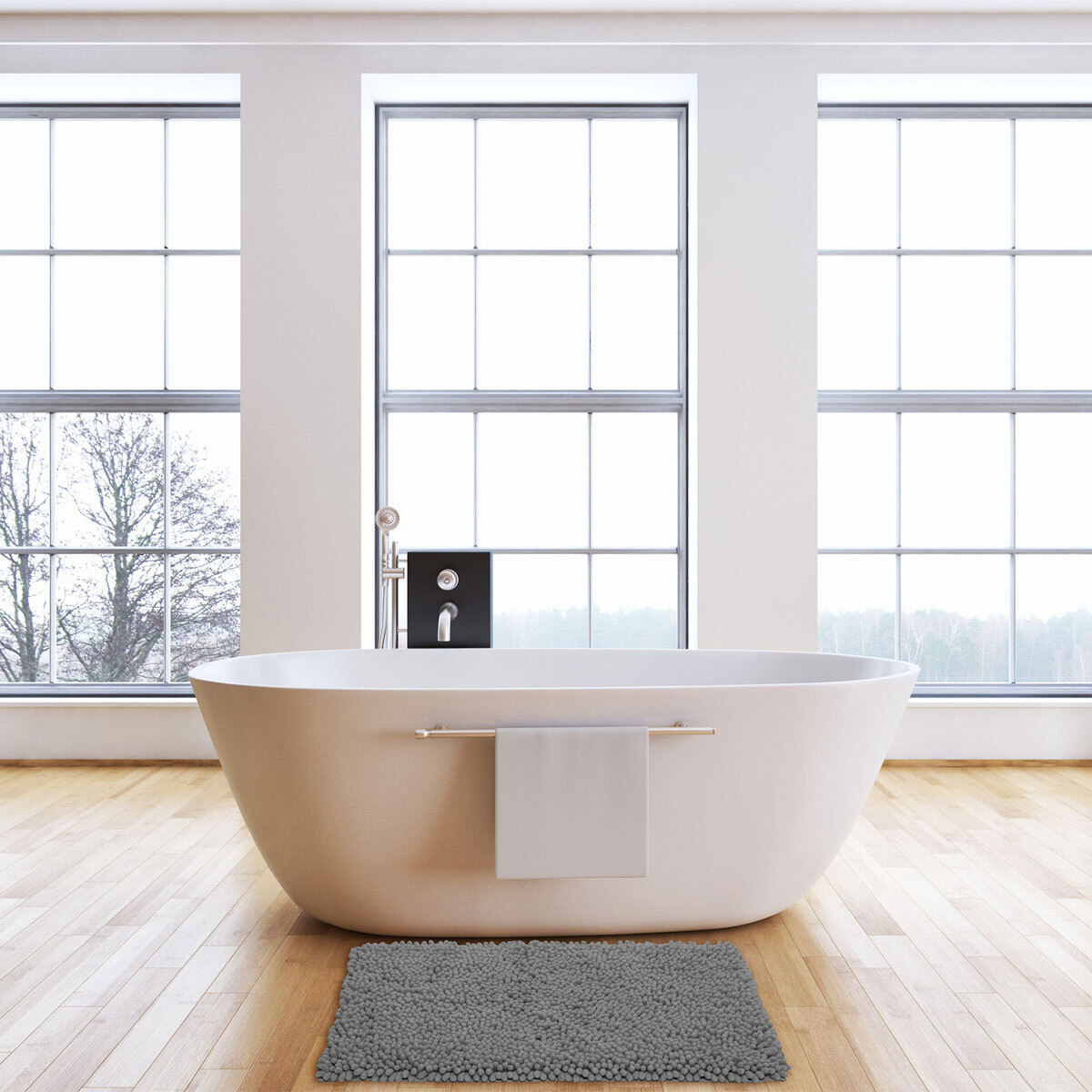 Tapis de bain 50x80cm "Colorama" gris anthracite