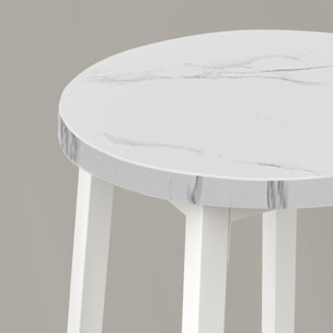 Sgabello da bar alto in stile loft bianco e marmo