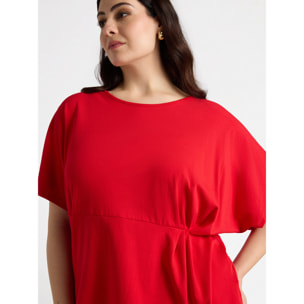 Fiorella Rubino - T-shirt con pieghe laterali - Rosso