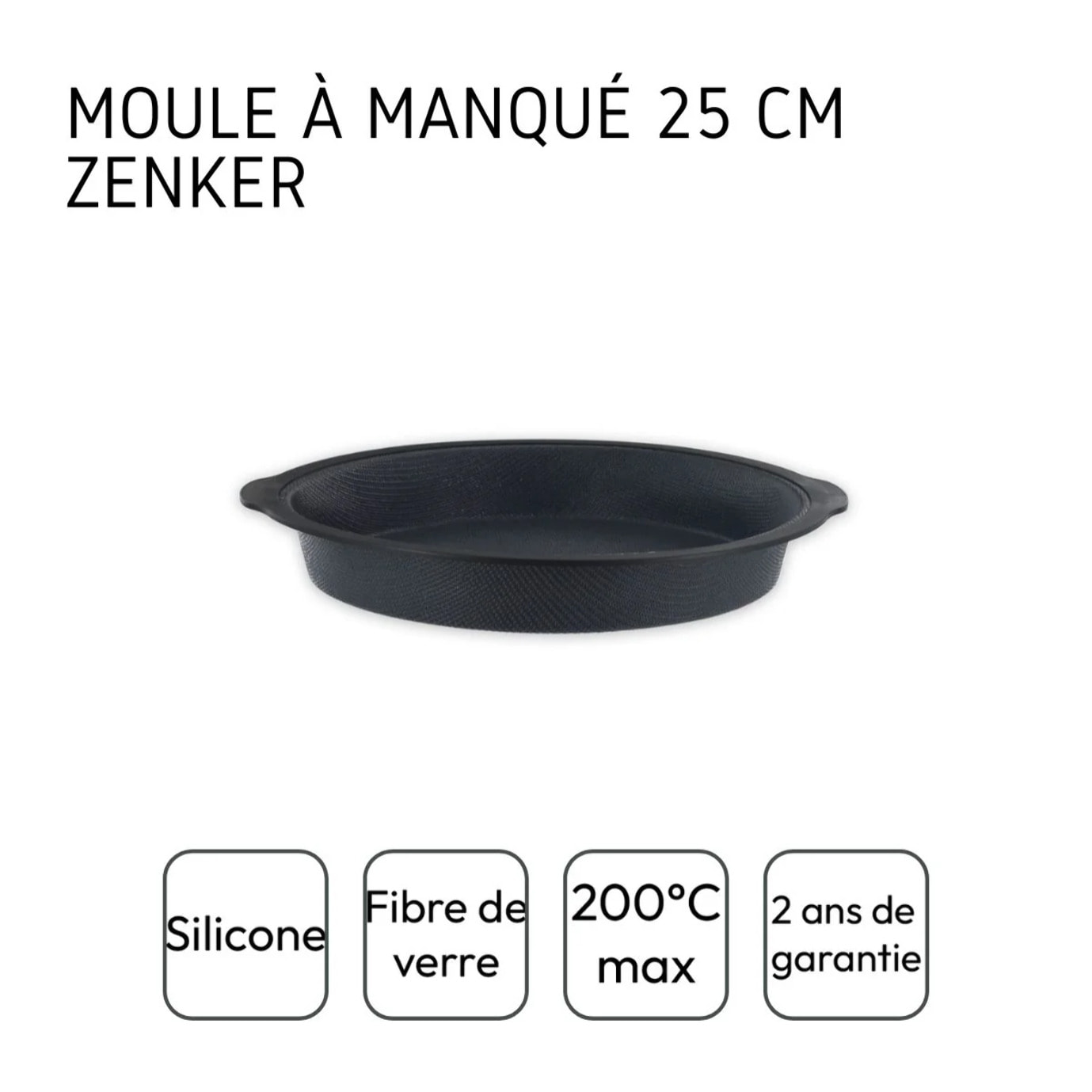 Lot de 2 moules à gâteaux 25/25 cm en silicone fibre de verre Silicone fibre de verre Silicone fibre de verre Zenker  Silicone fibre de verre