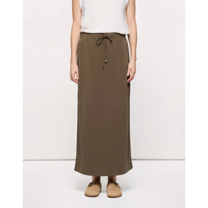 Falda Midi Caqui - Claudinasa