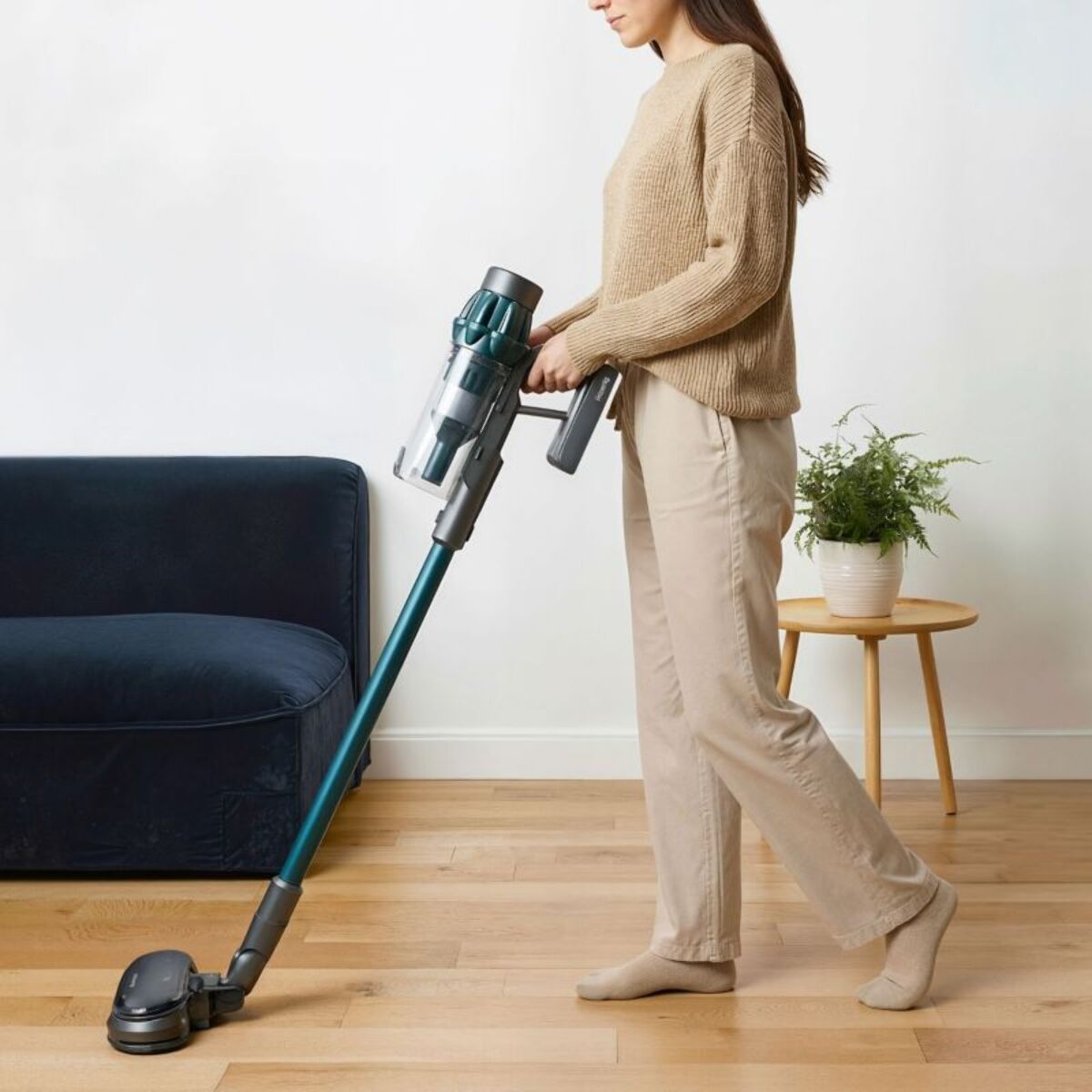 Aspirateur balai H.KOENIG UPX32U 2 en 1 avec brosse de lavage pour sols durs