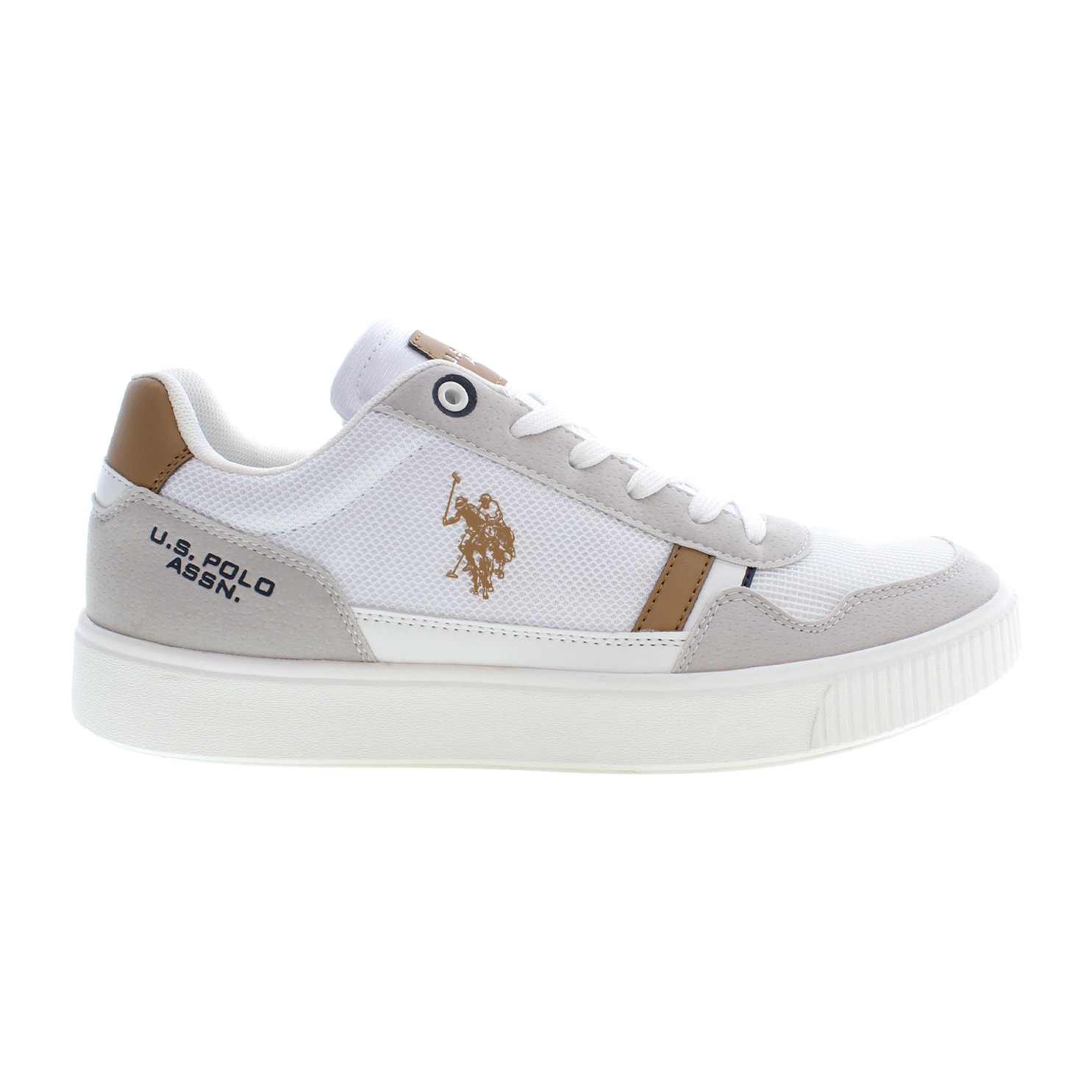 Sneakers U.S. Polo Assn White-Cuoio