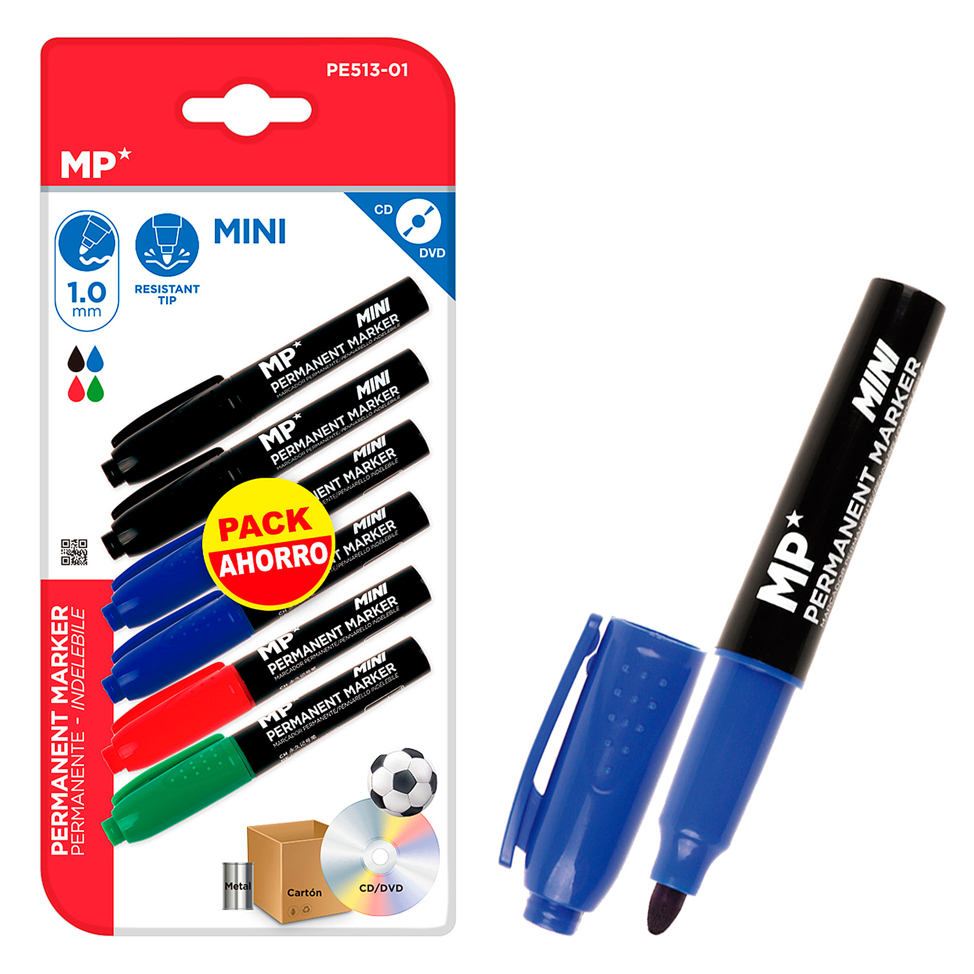 SET MARCADOR PERMANENTE MINI 6 Uds.