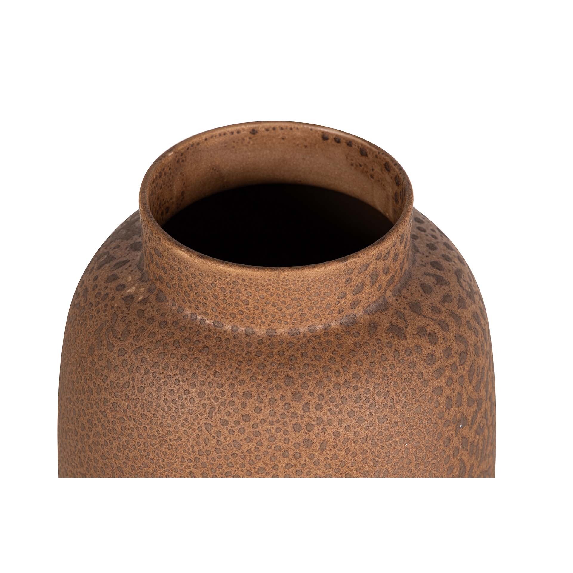 Florero Ceramica Marron Blanco 24x24x50 Cm