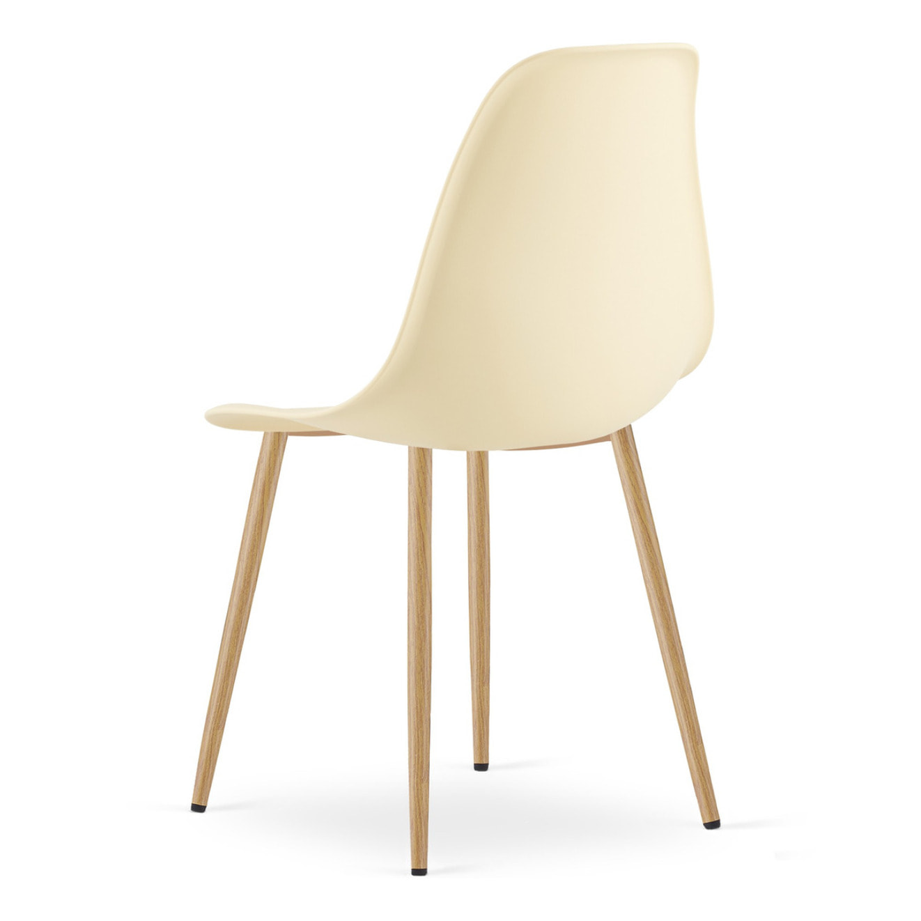 Sedia moderna WAT crema con gambe effetto legno naturale