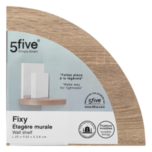 Étagère d'angle "Fixy" effet chêne naturel