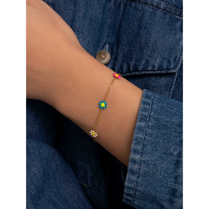 Pulsera Daisy May Acero Baño Oro