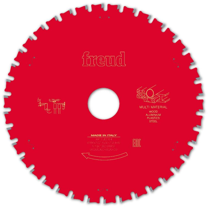 Lame pour scie circulaire portative FREUD - Ø190 2/1,6 AL30 Z38 TPB 0° - F03FS10041 -FR13M001H