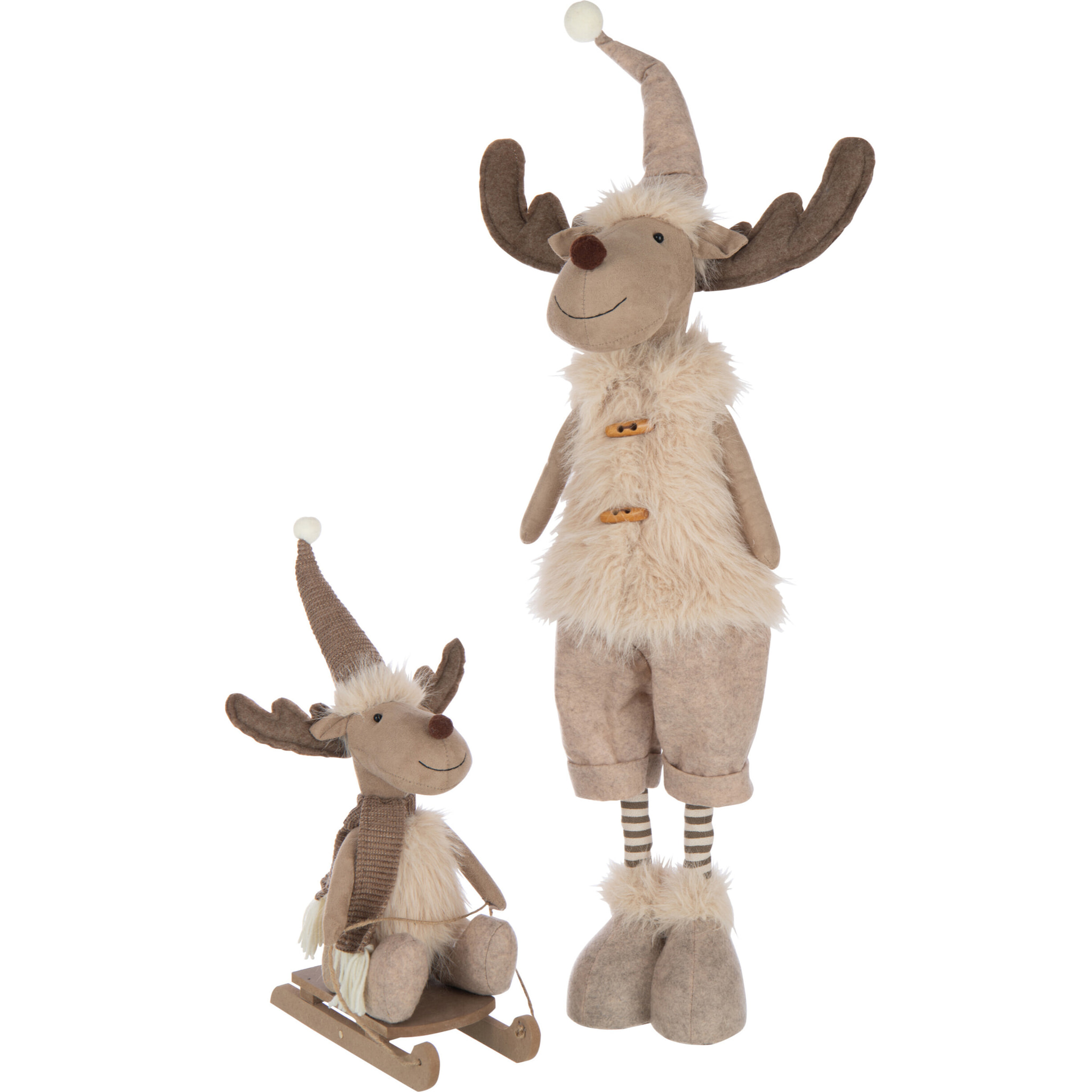 J-Line figurine Eland Fourrure Téléscopique - polyester- ecru
