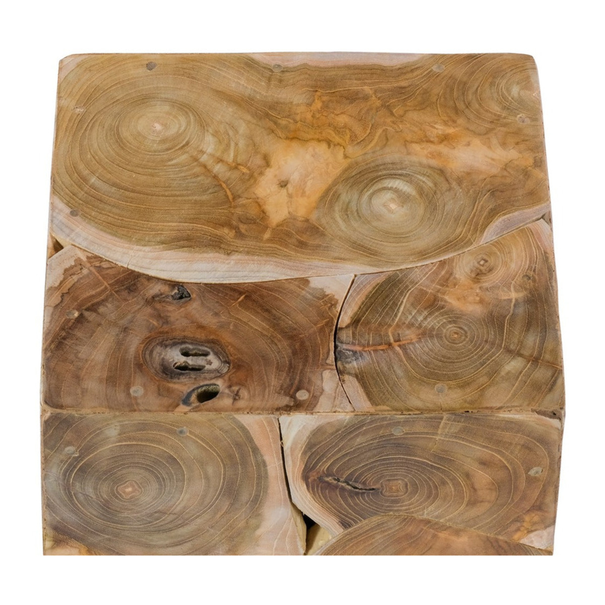 Tavolino a Cubo Radix in Legno di Teak Naturale