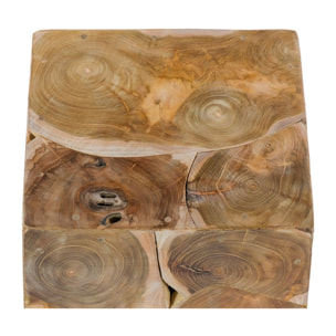 Tavolino a Cubo Radix in Legno di Teak Naturale