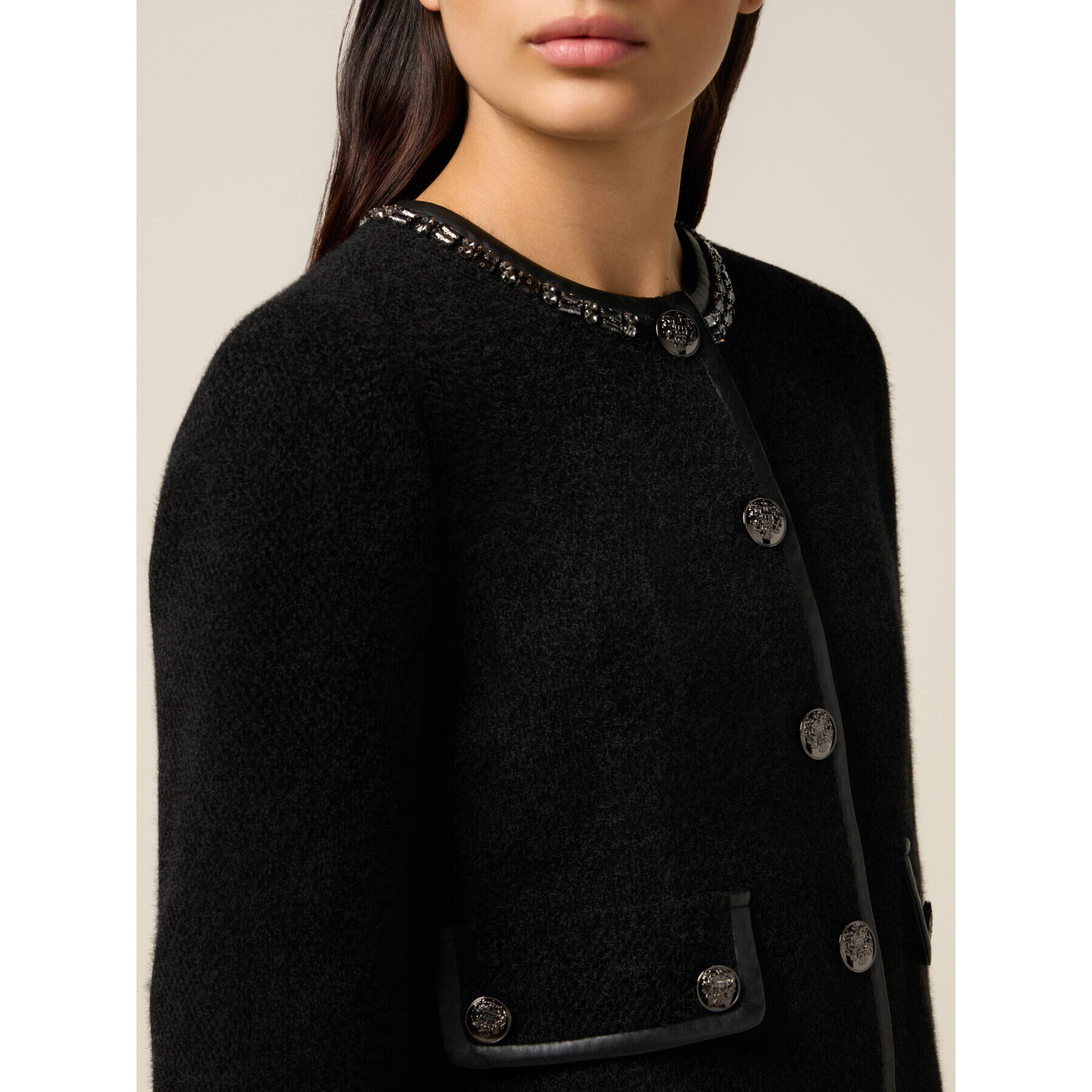 Oltre - Chaqueta corta con piedras - Negro