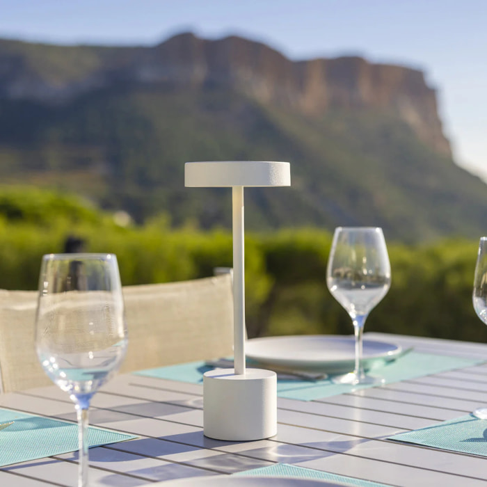 2 Lampe de table sans fil ROBY Blanc H30cm