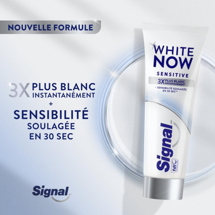 6 Dentifrices SIGNAL Blancheur White Now Sensitive (Lot 6x75ml)