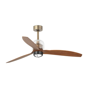 DECO FAN M LED Ventilateur or/bois DC