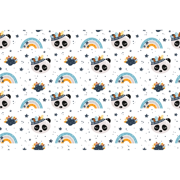 Sticker meuble enfant pandas jouant aux indiens 60 x 90 cm