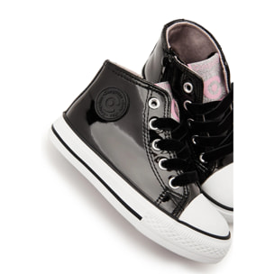 Zapatillas Altas Basic Charol Negro
