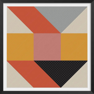 Affiche diamonds and composition Affiche + cadre en bois - Noir