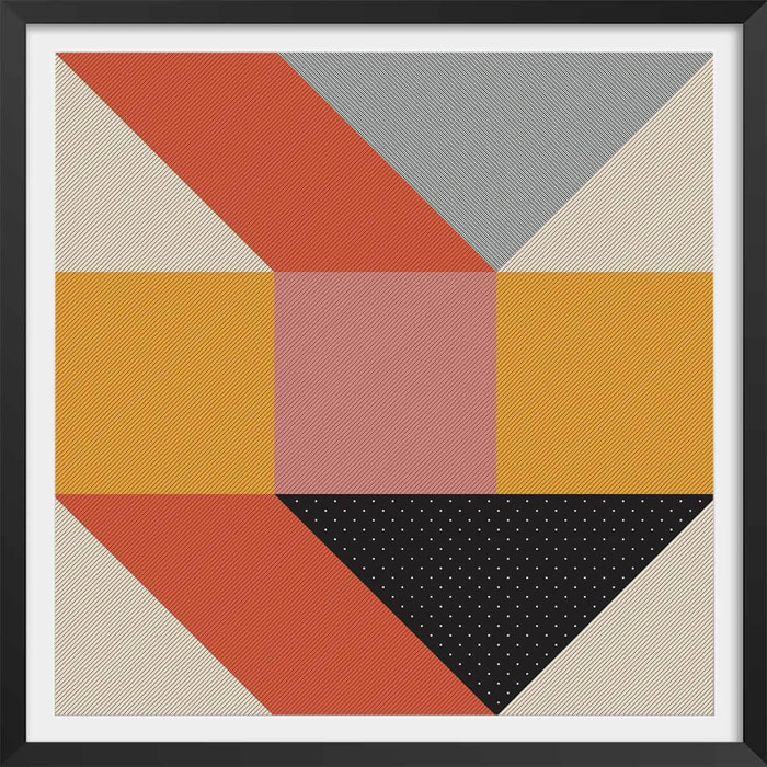 Affiche diamonds and composition Affiche + cadre en bois - Noir