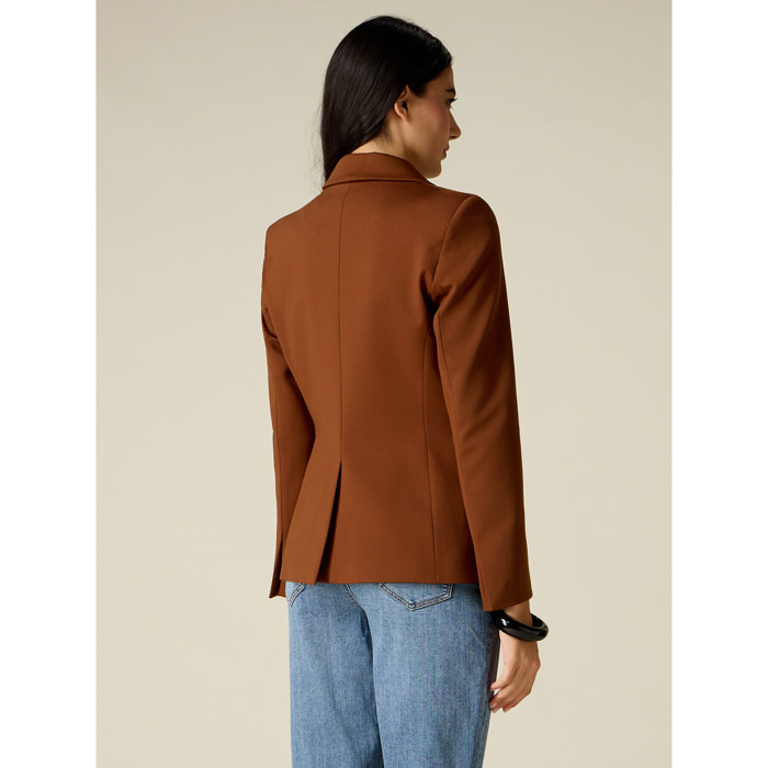Oltre - Blazer in punto milano - Marrone