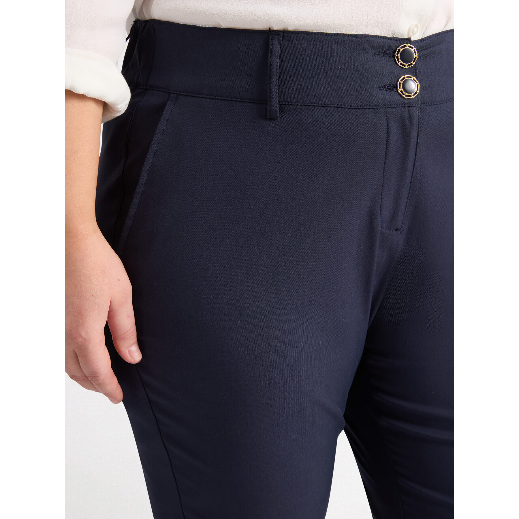 Fiorella Rubino - Pantaloni New York misto cotone - Blu