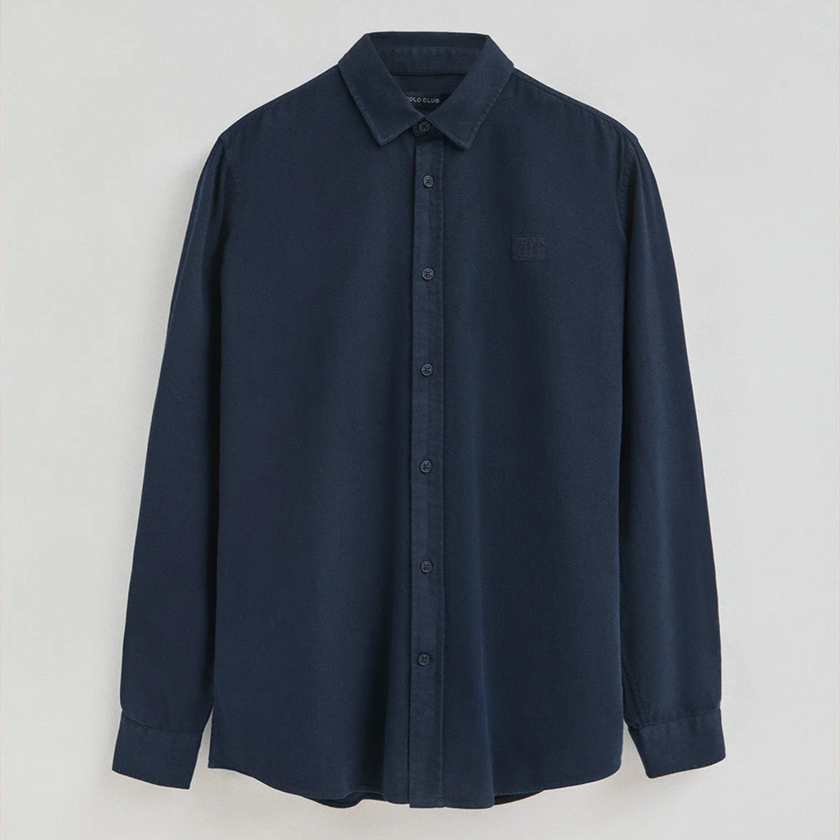 Camisa azul marino de corte regular con logo Polo Club