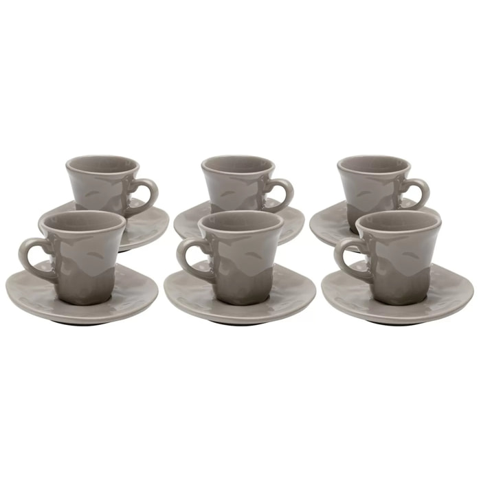 Tasses à espresso Organic taupe set de 6 Kare Design