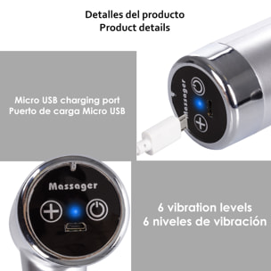 Mini pistola per massaggio muscolare Fascia Gun SJ-8200. 6 livelli di intensità.