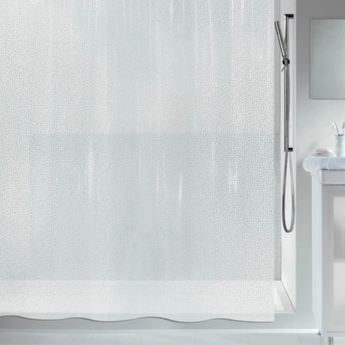 Rideau de douche PEVA GALET 180x200cm Blanc Spirella