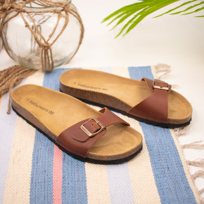 SANDALIA BABUNKERS MARRON
