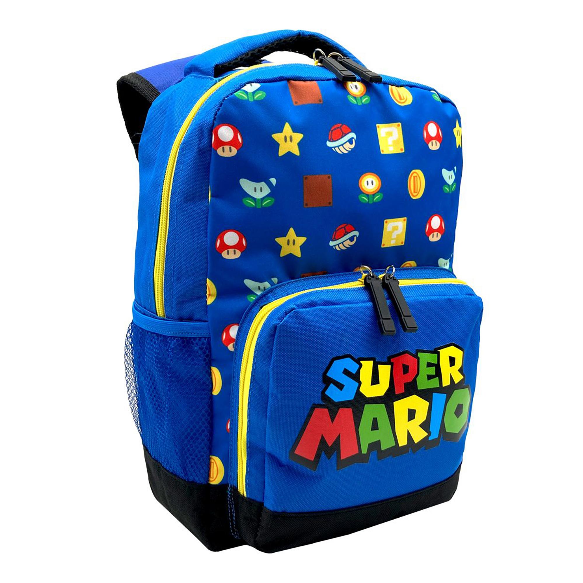 Super Mario Mochila Escolar. Interior totalmente forrado. Espaldera acolchada. Tirantes ergonómicos, ajustables y acolchados.