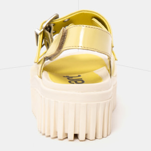 Sandalia de cuña 1579 NAPPA SHINNY PALE YELLOW /BRIGHTON color Pale yellow