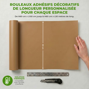 Rouleau adhésif décoratif Vinyle au Mètre - Cuivre - Sticker Lavable Imperméable Mur Cuisine Meubles