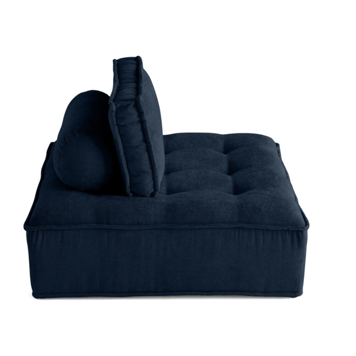 Marisol - module d'assise - velours texturé - Bleu