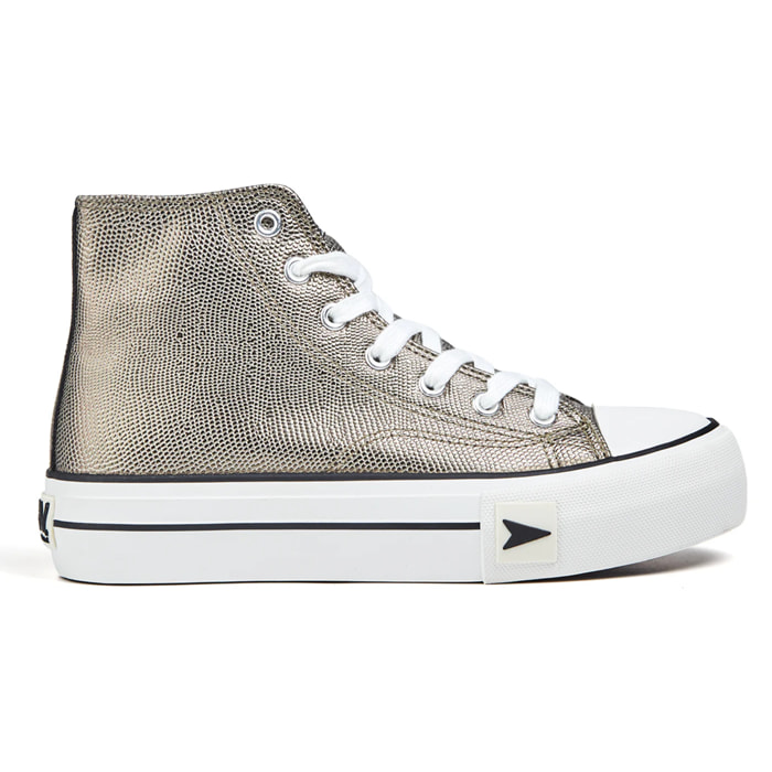 Zapatillas Altas Plataforma Metalizadas Mujer
