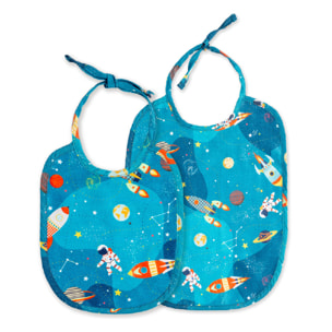 Bavoir enfant coton mélangé 340 g/m² imprimé vert Galaxies sideral