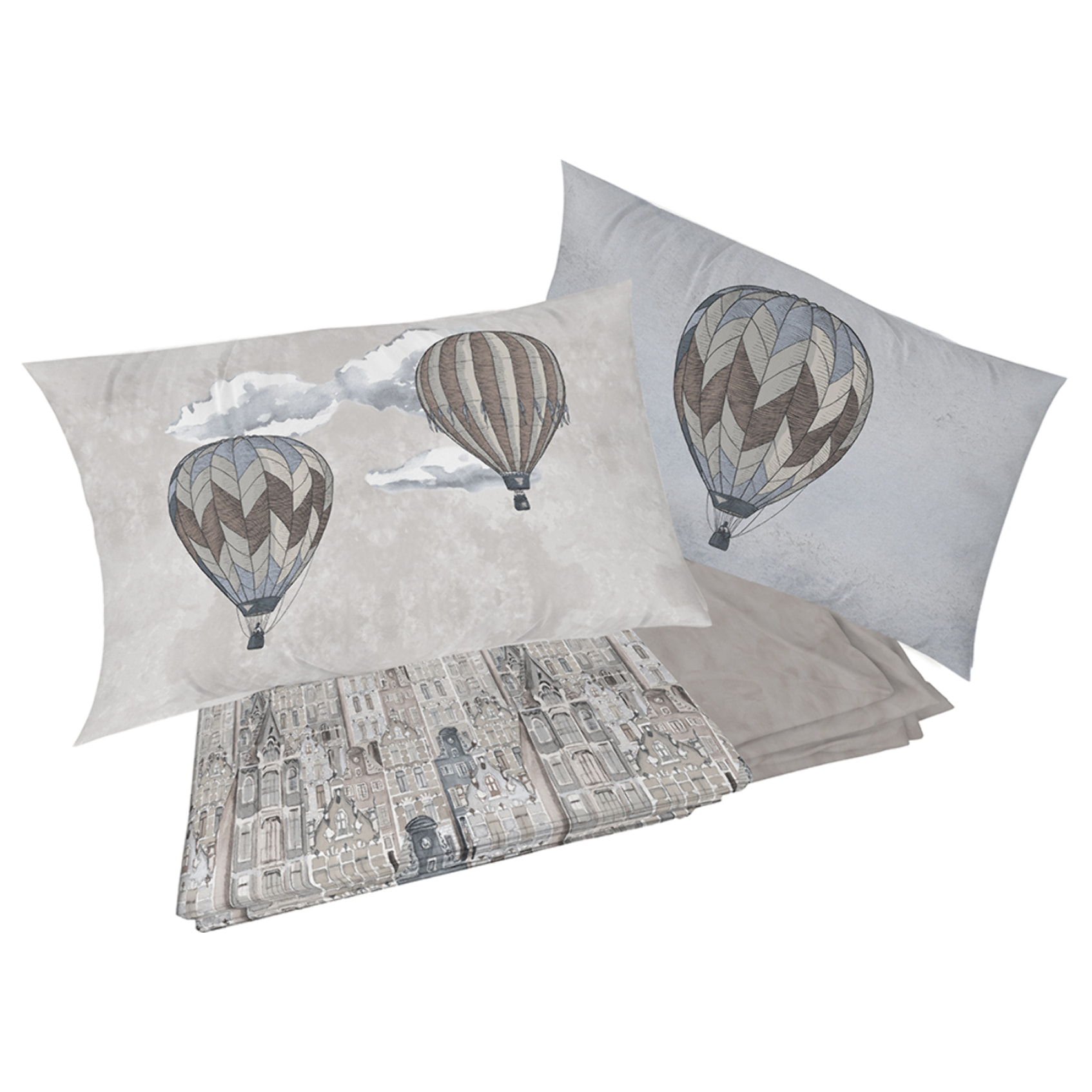 Completo letto volare beige 100% cotone