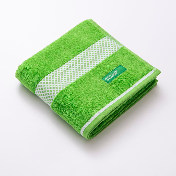 Toalla De Mano 50X90Cm 450Gsm 100% Algodón Con Borde Jacquard Verde Summer Be