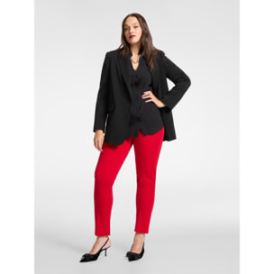 Elena Mirò - pantalones rectos de cady - Rojo