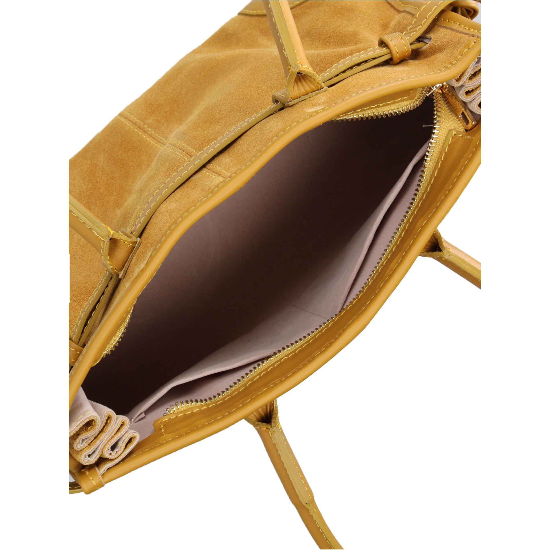 Borsa a spalla da donna Made in Italy - Modello Novara Ultra - Pelle scamosciata - 31.5 x 20.0 x 14.0 cm