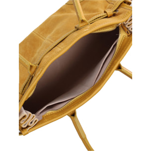 Borsa a spalla da donna Made in Italy - Modello Novara Ultra - Pelle scamosciata - 31.5 x 20.0 x 14.0 cm