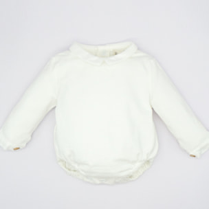 CAMISETA BODY CUELLO Y PUÑOS BLANCO