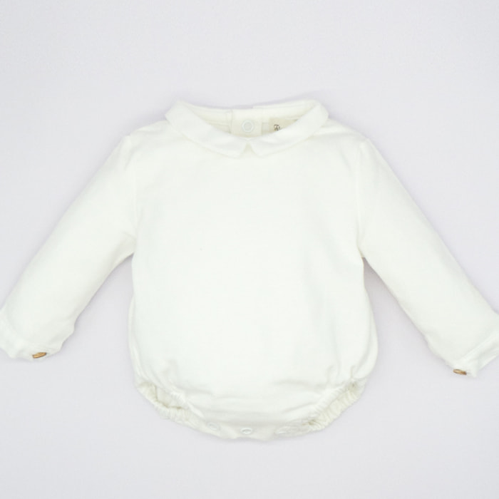 CAMISETA BODY CUELLO Y PUÑOS BLANCO