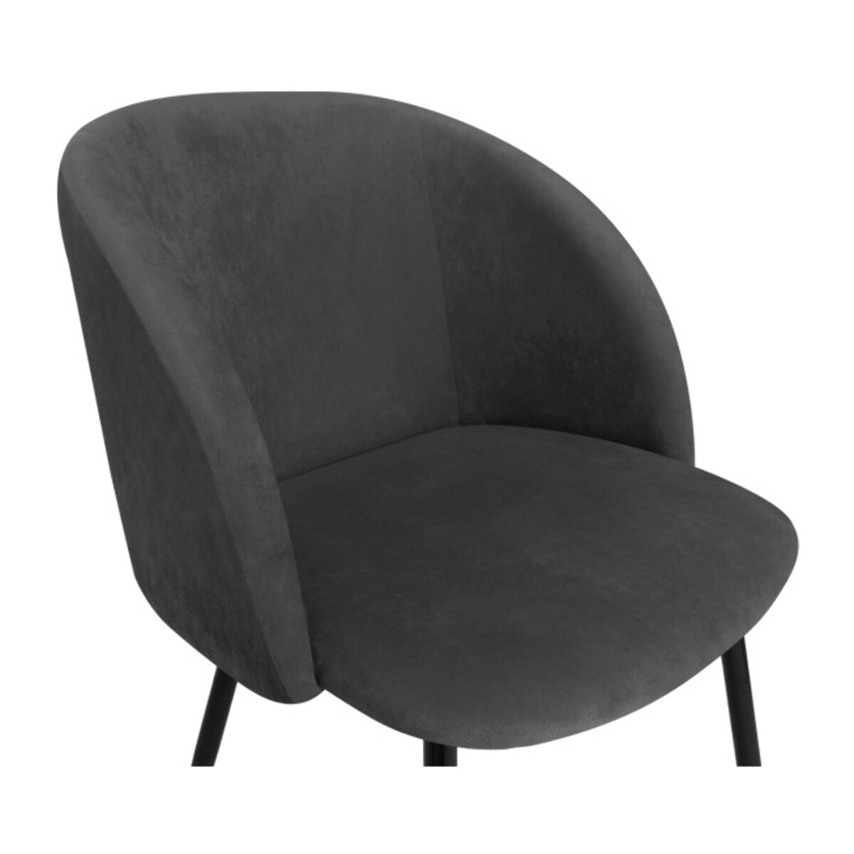 Chaises Nina velours gris pieds noirs- lot de 2
