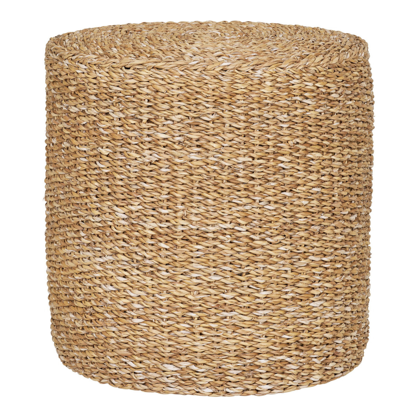 Pouf Rivera in Seagrass e Cotone Naturale — Ø40×40 cm