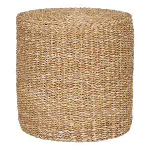 Pouf Rivera in Seagrass e Cotone Naturale — Ø40×40 cm