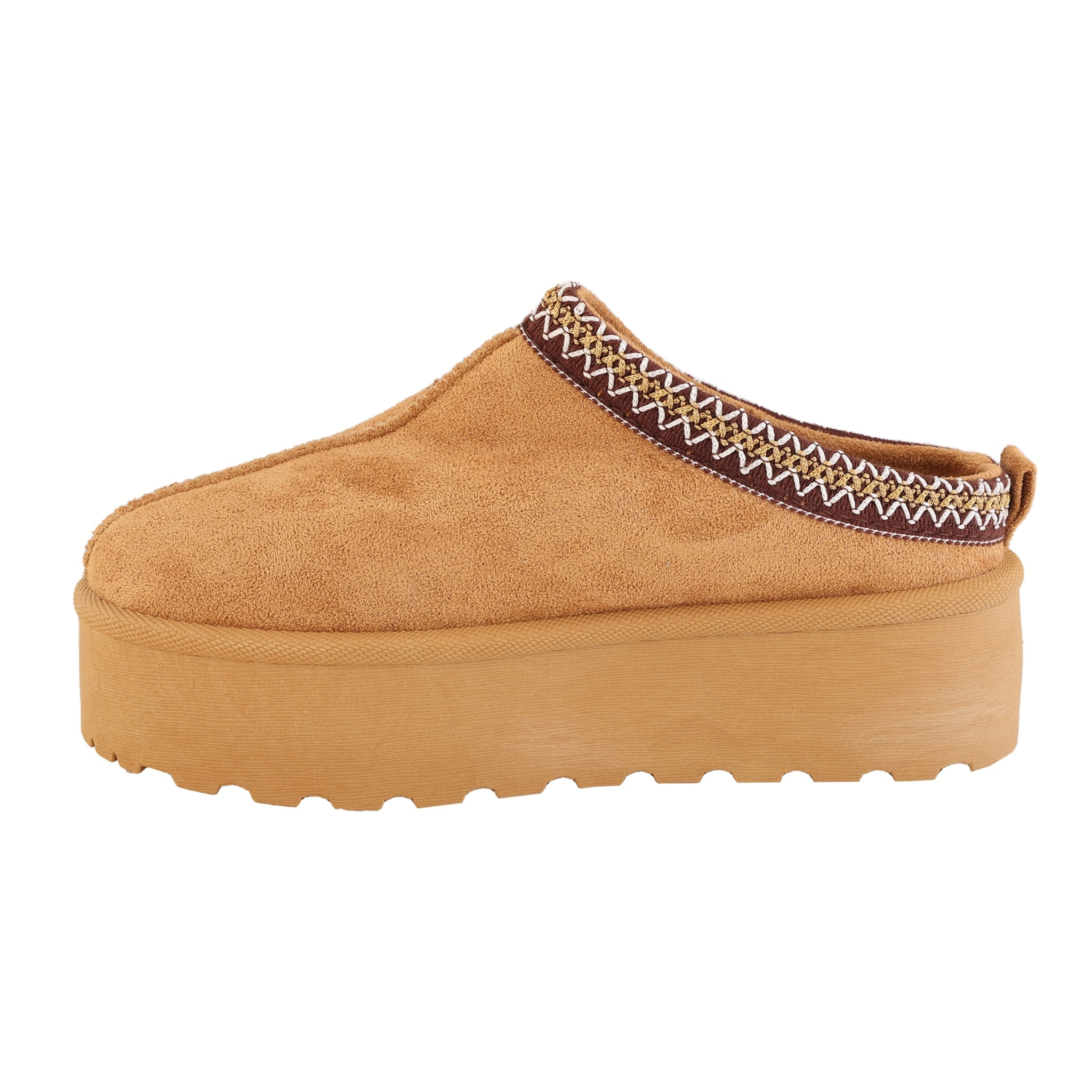 Ciabatte in simil camoscio imbottite con platform