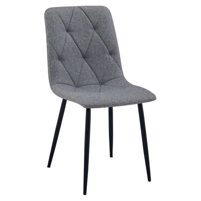 Sedia Libra imbottita in tessuto grigio scuro