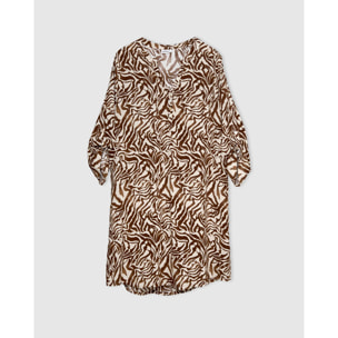 Vestido viscosa mandolia marion marrón